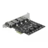 Tarjeta Delock PCI Express x1 a 4 x conector USB Type-A externo SuperSpeed USB