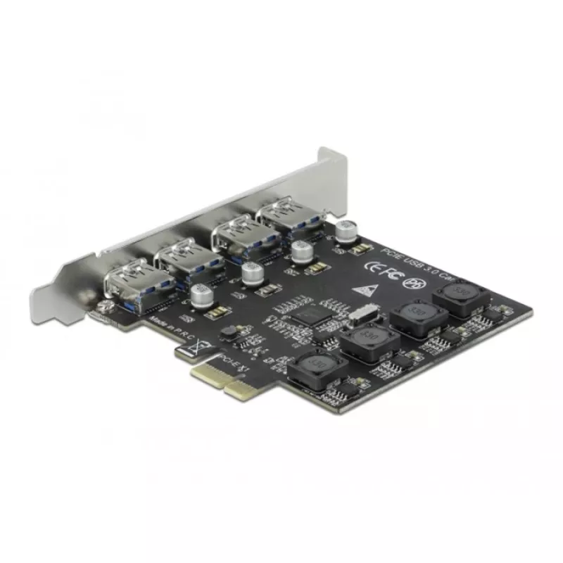 Tarjeta Delock PCI Express x1 a 4 x conector USB Type-A externo SuperSpeed USB