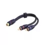 Wentronic Goobay cable adaptador RCA, negro, 0,2 m - conector hembra RCA > 2 conectores macho RCA (audio izquierda/derecha) (50375)