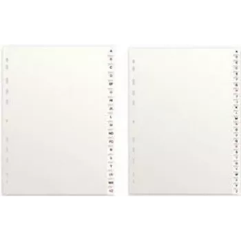 Carpeta Elba A4 de cartón A–Z con 18 índices negro-rojos