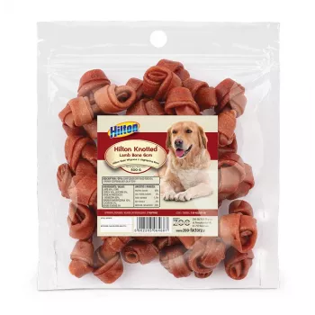 HILTON Hueso de cordero anudado 6 cm - masticables para perros - 500 g