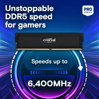 Crucial Pro OC 32GB (2x16GB) DDR5 PC5-48000C38 6400MHz UDIMM kit dual channel