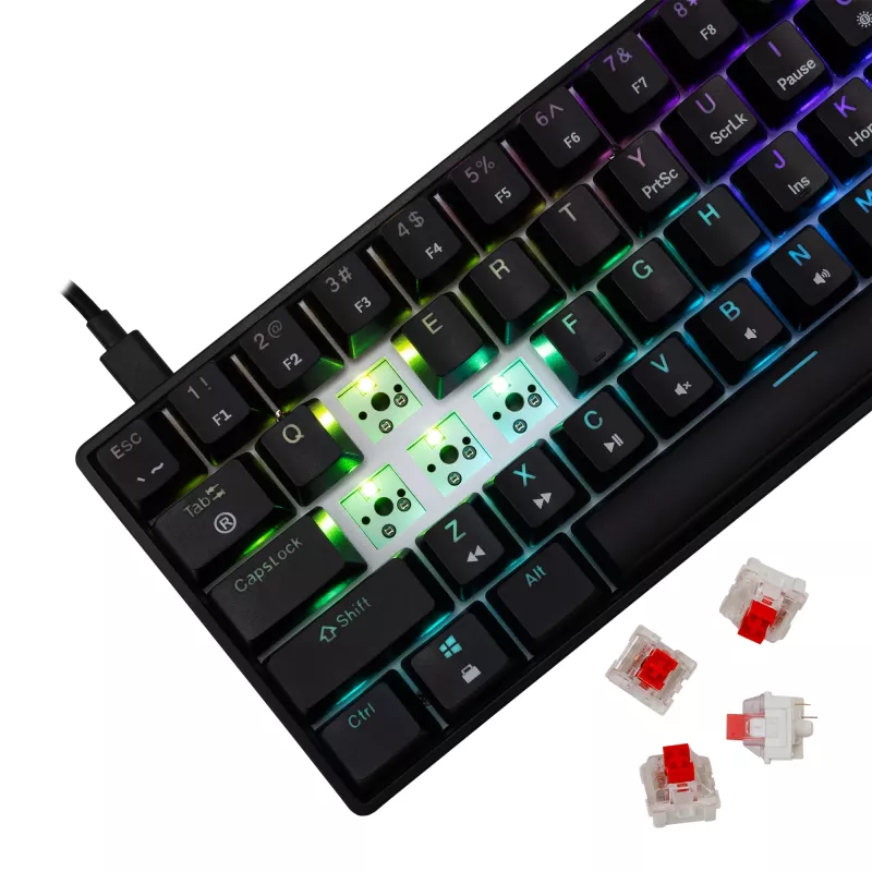 Teclado mecánico gaming White Shark Shinobi-2 con switches Red, negro, distribución US