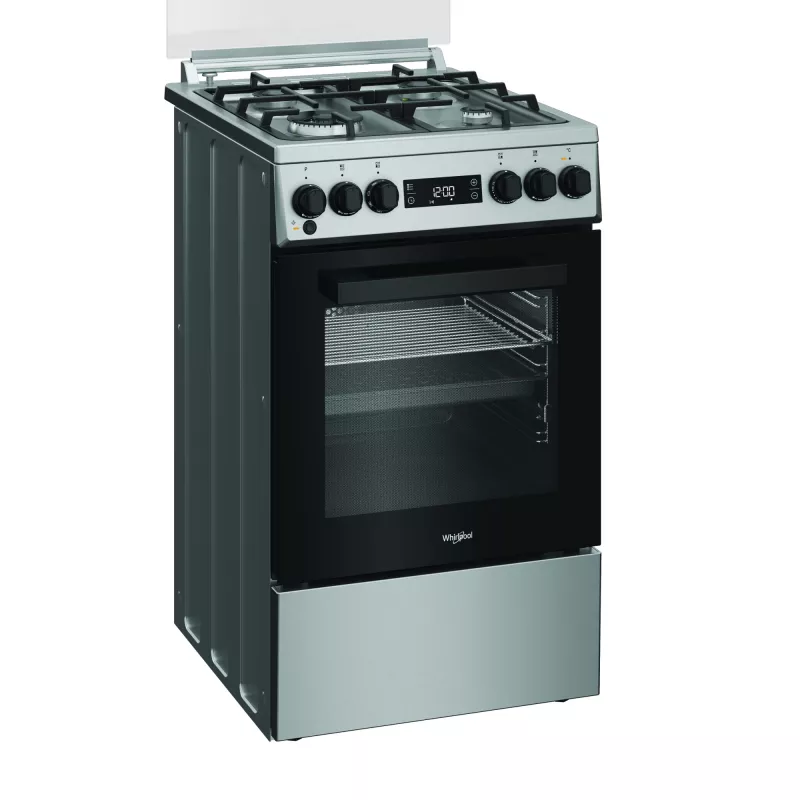 Whirlpool cocina | W5G8LMSWTX | tipo de encimera gas | tipo de horno eléctrico | acero inoxidable | ancho 50 cm | profundidad 60 cm | 60 L
