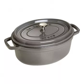 Cocotte ovalada de hierro fundido Staub 29 cm, gris grafito