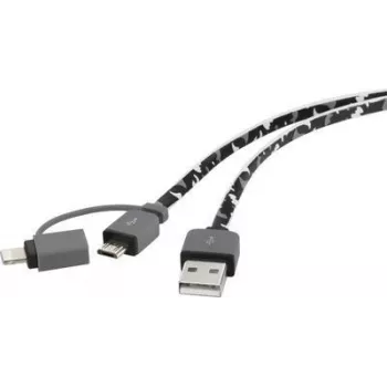 Cable USB Renkforce RF4145364 — USB 2.0, USB-A a USB-Micro-B y Apple Lightning