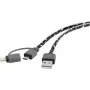 Cable USB Renkforce RF4145364 — USB 2.0, USB-A a USB-Micro-B y Apple Lightning