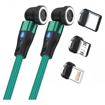 Cable USB RealPower MagneticCharge2 1 m verde carga rápida transferencia de datos