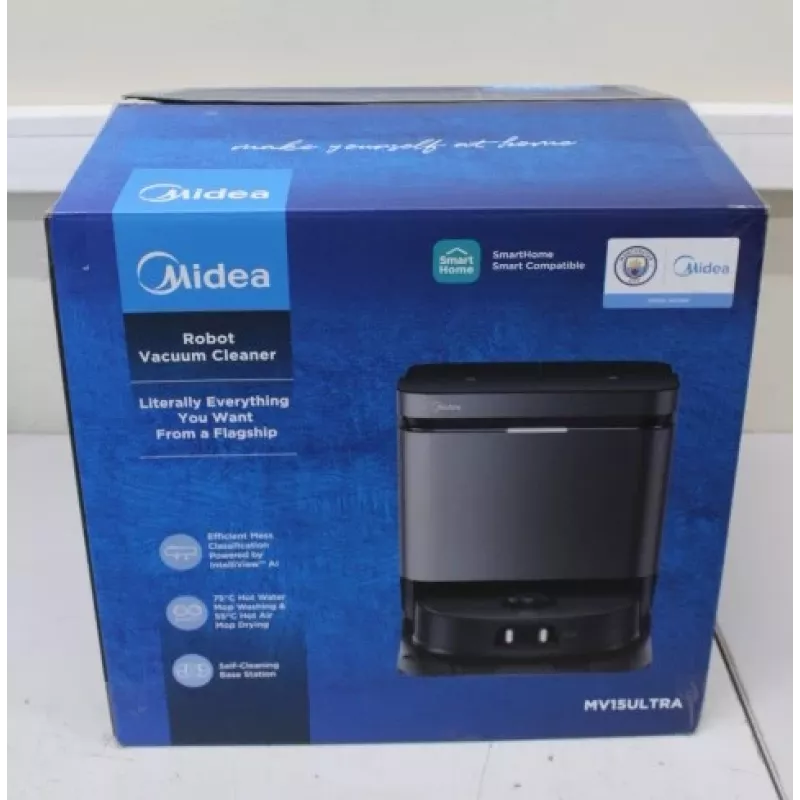 AGOTADO. Midea V15 robot aspirador | AGOTADO. Midea robot aspirador | V15 | Húmedo y seco | 5200 mAh | Depósito de polvo 3 L | 16200 Pa | Negro | USADO, SUCIO, ARAÑADO