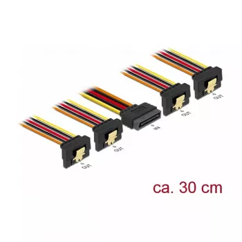 Cable de alimentación interno DeLOCK 60167 0,3 m SATA 15 polos a 4 x SATA 15 polos