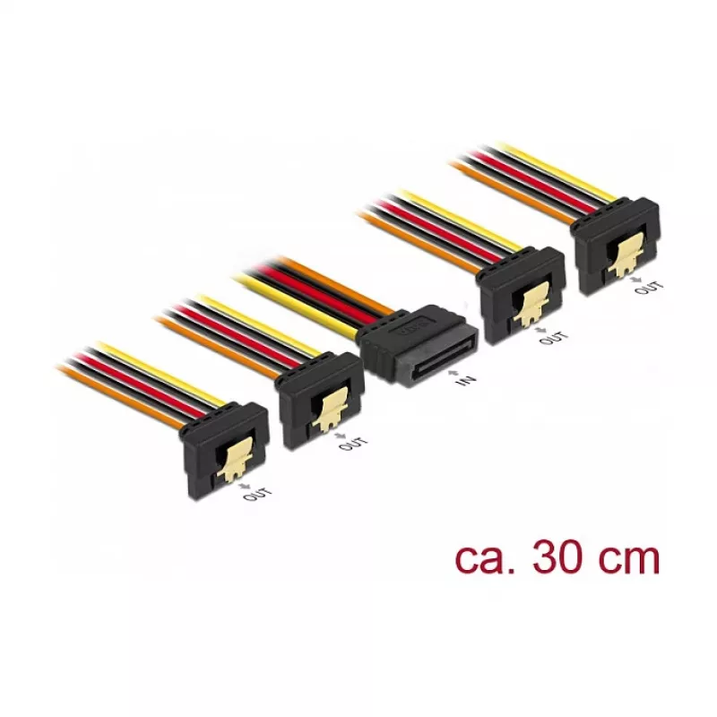 Cable de alimentación interno DeLOCK 60167 0,3 m SATA 15 polos a 4 x SATA 15 polos