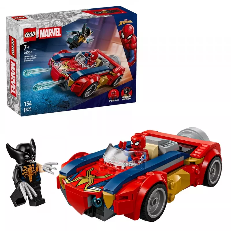 LEGO MARVEL 76336 Coche de Spider-Man vs. Wolverine venomizado