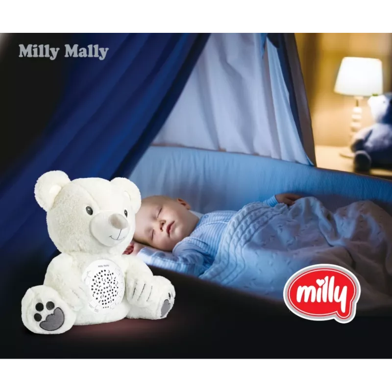 Juguete proyector de peluche Milly Mally Oso 5656 con luz suave para la habitación infantil