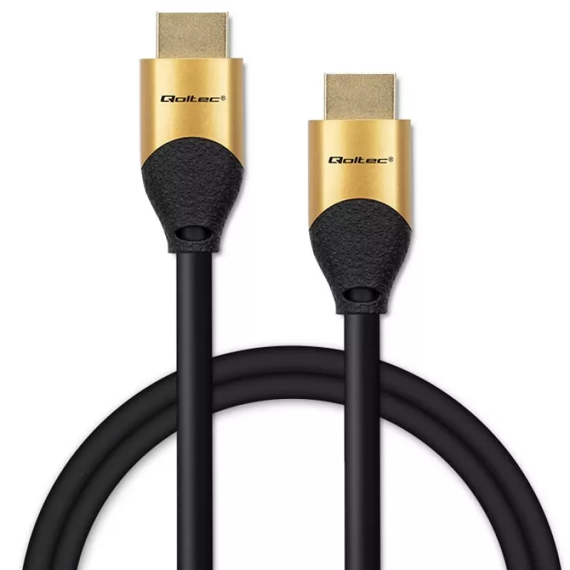 Cable Qoltec 50355 HDMI v2.1 Ultra High Speed 8K | 60Hz | 28AWG | GOLD | 2m