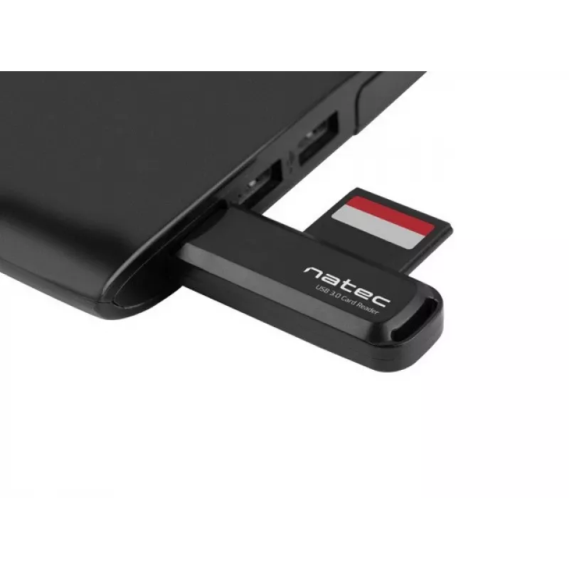Lector de tarjetas NATEC Scarab 2 USB 3.2 Gen 1 Type-A — compatible con MicroSD/SD, 5000 Mbit/s, negro