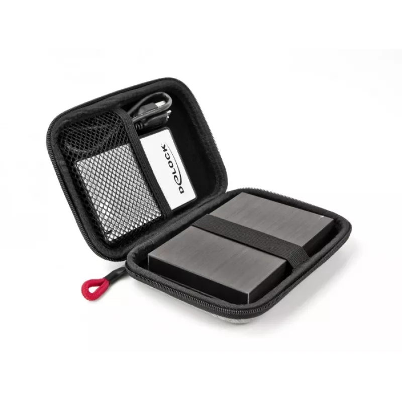 DeLOCK funda protectora para SSD de 2,5 pulgadas, carcasas externas y discos duros hasta 12 x 8 x 2 cm