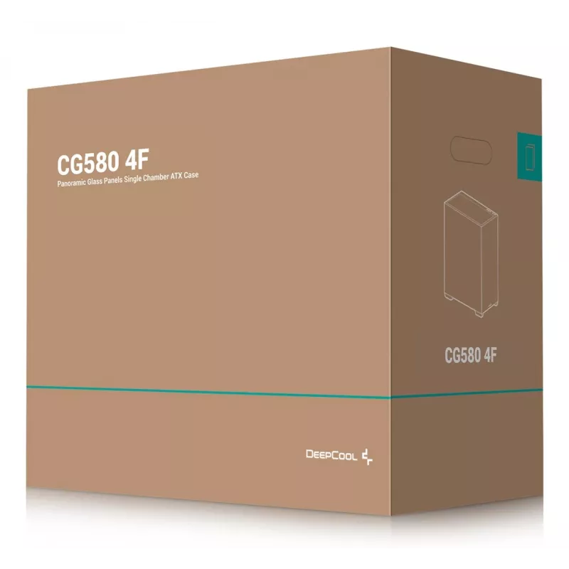 Caja de PC DeepCool CG580 4F semitorre — ATX/ITX/MicroATX, cristal templado, 3×120mm+1×120mm ventiladores, 2×3,5