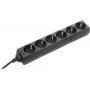 AS Schwabe 11612 regleta sin interruptor, negra, Schutzkontakt