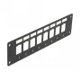 DeLOCK 86597 Panel de conexión Keystone vacío, 8 puertos, montaje en superficie, negro
