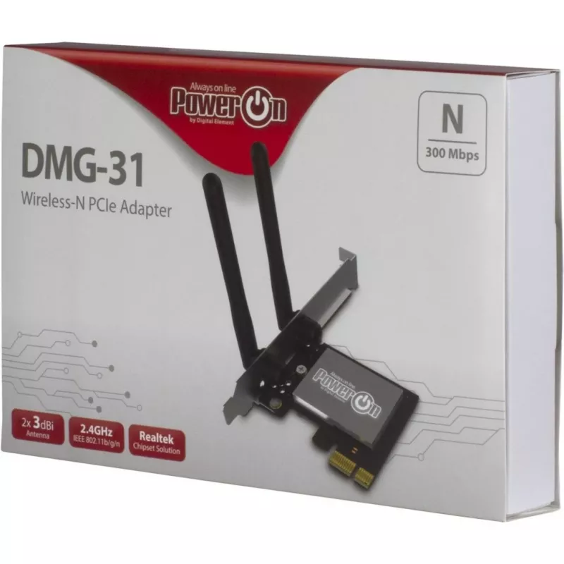 Inter-Tech DMG-31 - Interno - Inalámbrico - PCI Express - Wi-Fi - Wi-Fi 4 (802.11n) - 300 Mbit/s (88888147)
