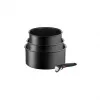 Set de ollas TEFAL, 4 piezas | L7649453 Ingenio Ultimate | 16/18/20 cm | Aluminio | Negro