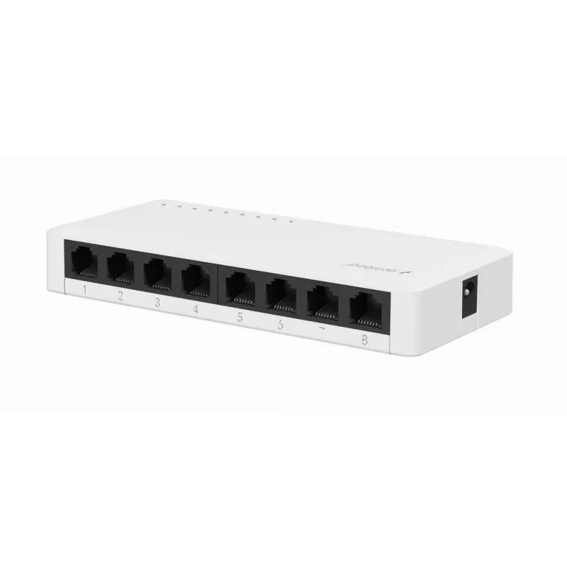 Switch no gestionado GEMBIRD NSW-G8-01 – 8× Gigabit Ethernet (10/100/1000), blanco, DC 5V