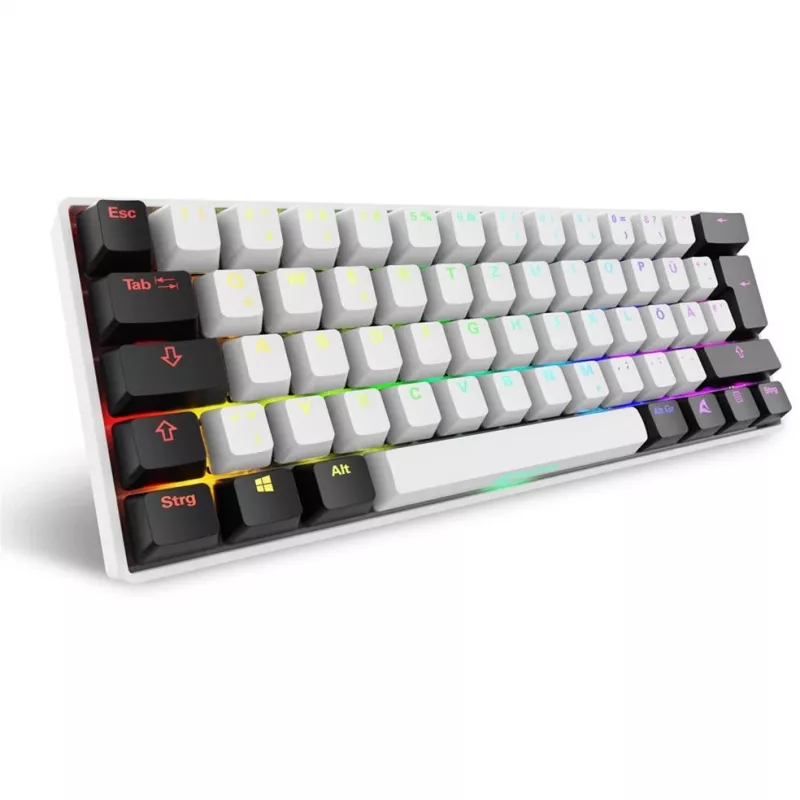 Sharkoon SGK50 S4 teclado Home USB QWERTZ alemán blanco RGB LED 60%