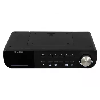 Radio de cocina portátil FM/DAB+ BLOW RK1 — compacta negra, funciona con pilas o red eléctrica