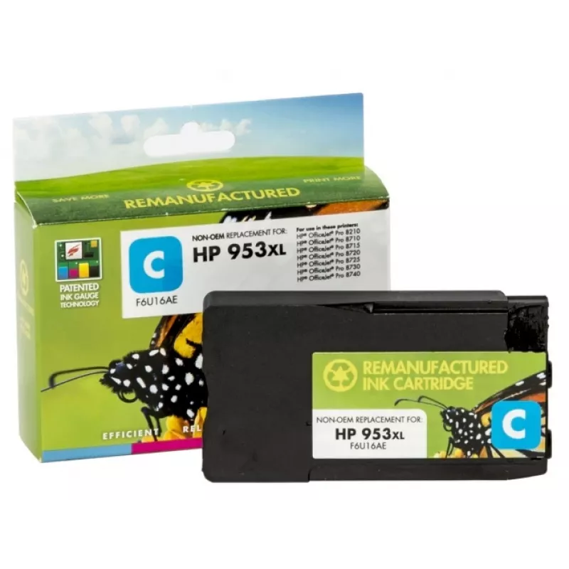 Compatible Static Control HP 953XL (F6U16AE) cartucho de tinta, cian (chip nuevo)