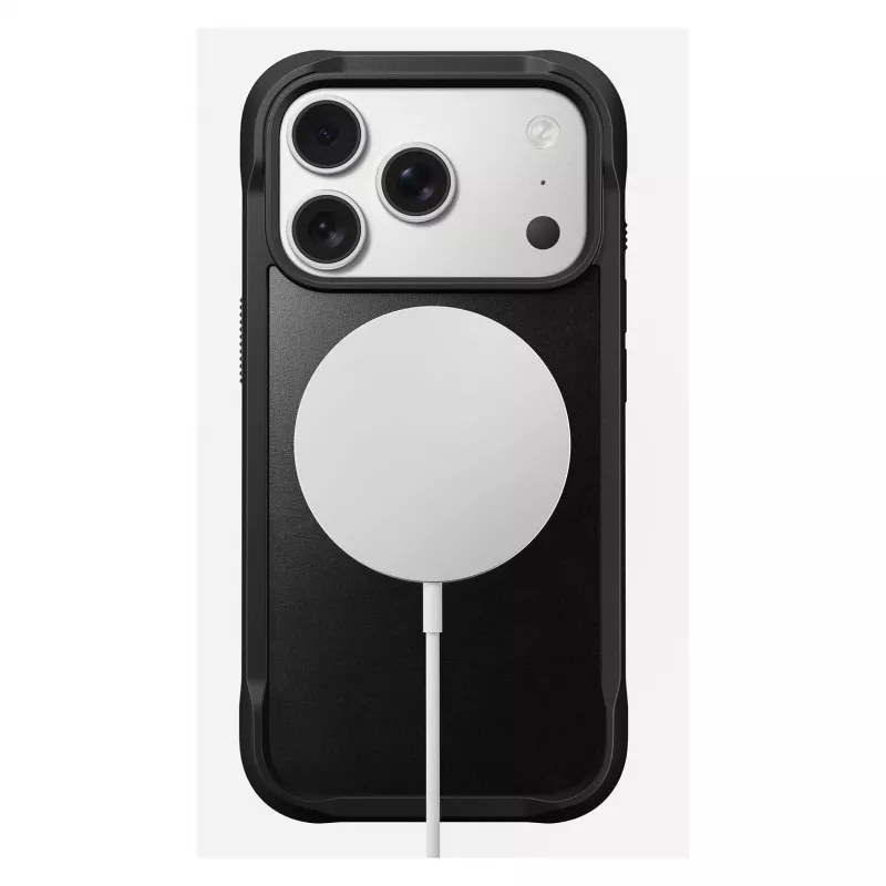 Funda para móvil Nomad Rugged Leather Case para Apple iPhone 17 Pro, cuero/TPU/PC/aluminio, compatible con pantallas de 16 cm (6,3