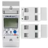 Qoltec 50882 Contador electrónico monofásico de consumo de energía para carril DIN | Wi-Fi | TUYA | 230V | LCD
