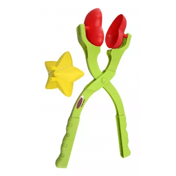Pala moldeadora de bolas de nieve Jamara Snow Play 2en1 — forma de corazón y estrella, a partir de 3 años, multicolor