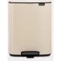 Cubo de pedal Brabantia Bo 12 L rectangular acero beige