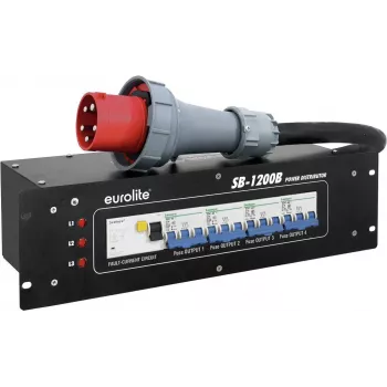 EUROLITE SB-1200B Distribuidor de corriente 1200W 16A regleta con protección integrada