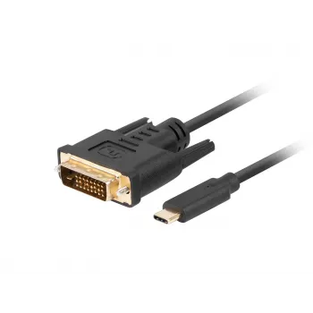Adaptador de cable de vídeo LANBERG CA-CMDV-10CU-0030-BK, USB Type-C a DVI-D, 3 m, negro