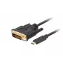 Adaptador de cable de vídeo LANBERG CA-CMDV-10CU-0030-BK, USB Type-C a DVI-D, 3 m, negro