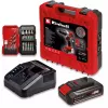 Einhell TE-CD 18/2 Li-i +22 taladro atornillador de percusión a batería 18 V, 1250 rpm, con batería de 2,5 Ah, cargador y maletín, rojo/negro