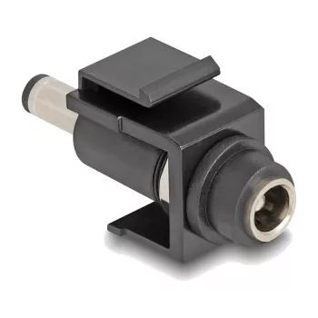 Módulo Keystone DeLOCK DC 5,5 x 2,1 mm conector hembra a conector macho negro