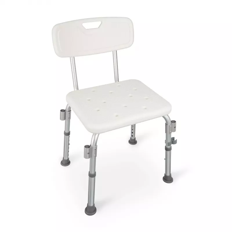 Taburete de ducha con respaldo y asas