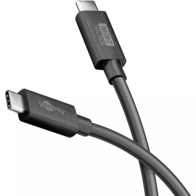 Cable USB-C WENTRONIC USB4 Gen4 1.2m — compatible con 16k@60Hz y 4K@120Hz