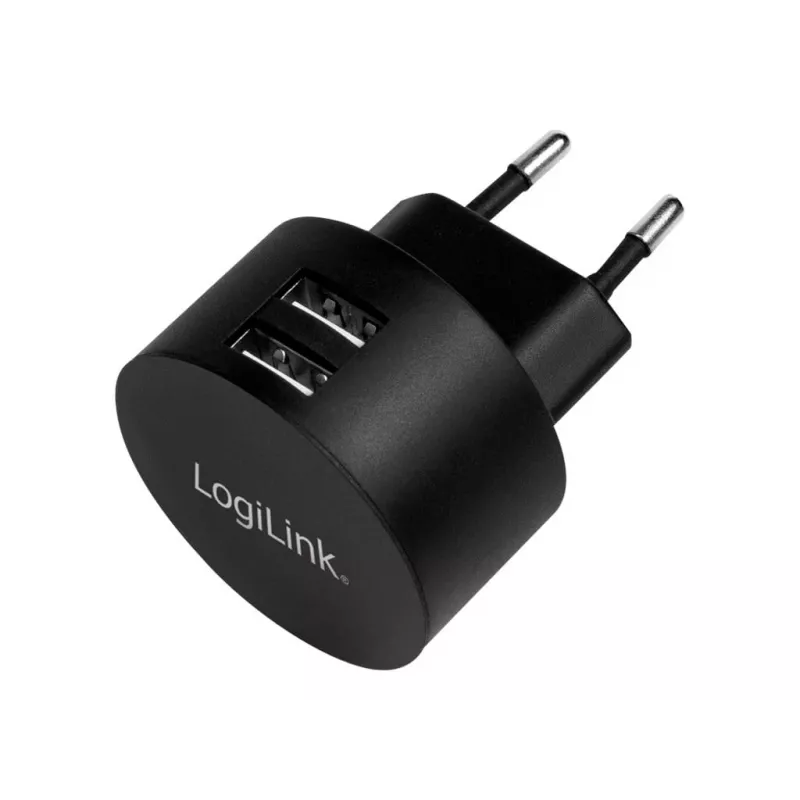 Adaptador de enchufe USB LogiLink PA0218 2 puertos USB para carga rápida 10,5 W