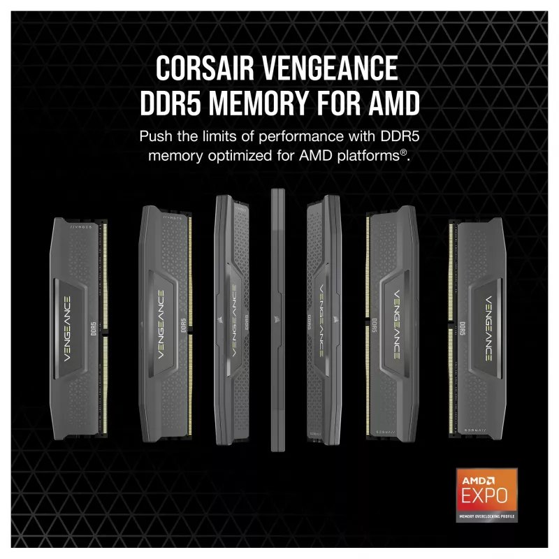 VENGEANCE DDR5 6000MT/s 16GB – gris DIMM / 1x16GB / DDR5 / 1,35V / Intel XMP y AMD EXPO