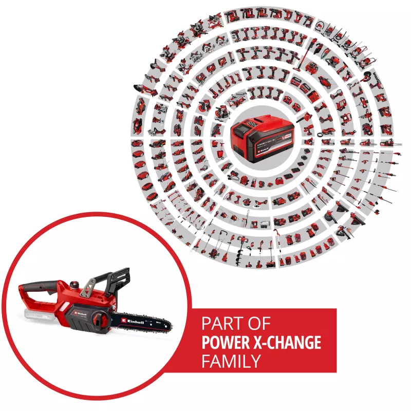 Einhell GE-LC 18 Li - Solo 4,3 m/s 18 V Ion de litio (Li-Ion) Negro - Rojo Motosierra a batería (4501761)