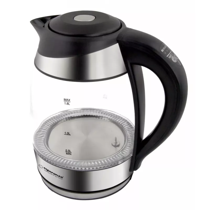 Esperanza EKK026 hervidor 1,7 L 2200 W negro, transparente
