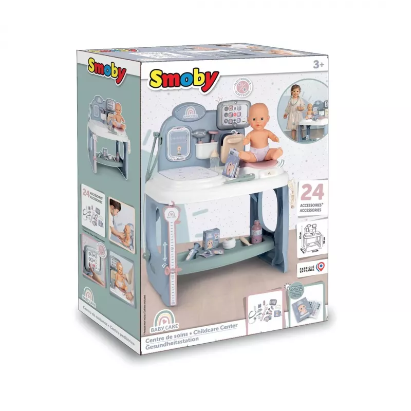 Smoby Baby Care Center Modelo 2024 240305 con accesorios y funciones interactivas