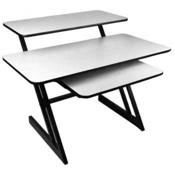 SD3 - Escritorio estudio puesto de trabajo tablero estante para equipo de audio bandeja extraíble para teclado 91,4 cm