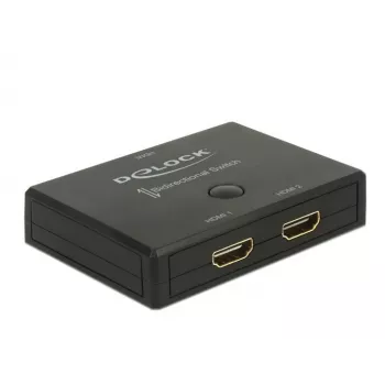 DeLock conmutador HDMI 2 - 1 bidireccional 4K 60 Hz - conmutador de vídeo/audio - 2 x HDMI - sobremesa