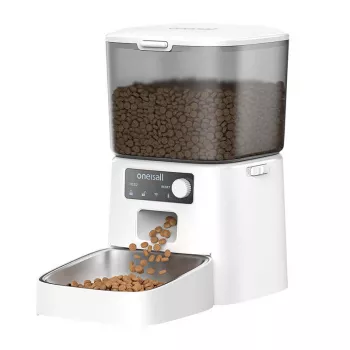 Comedero automático Oneisall PFD001 Pro blanco — capacidad 4L, alimentación programable