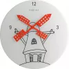 Reloj NeXtime 8807 Windmil, Ø30 cm, pared, blanco/negro/rojo