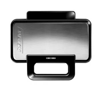 Sandwichera MPM MPO-43M 3 en 1 1000W – prensa de sándwiches multifunción para 4 sándwiches, parrilla, tostado y gofres, negra